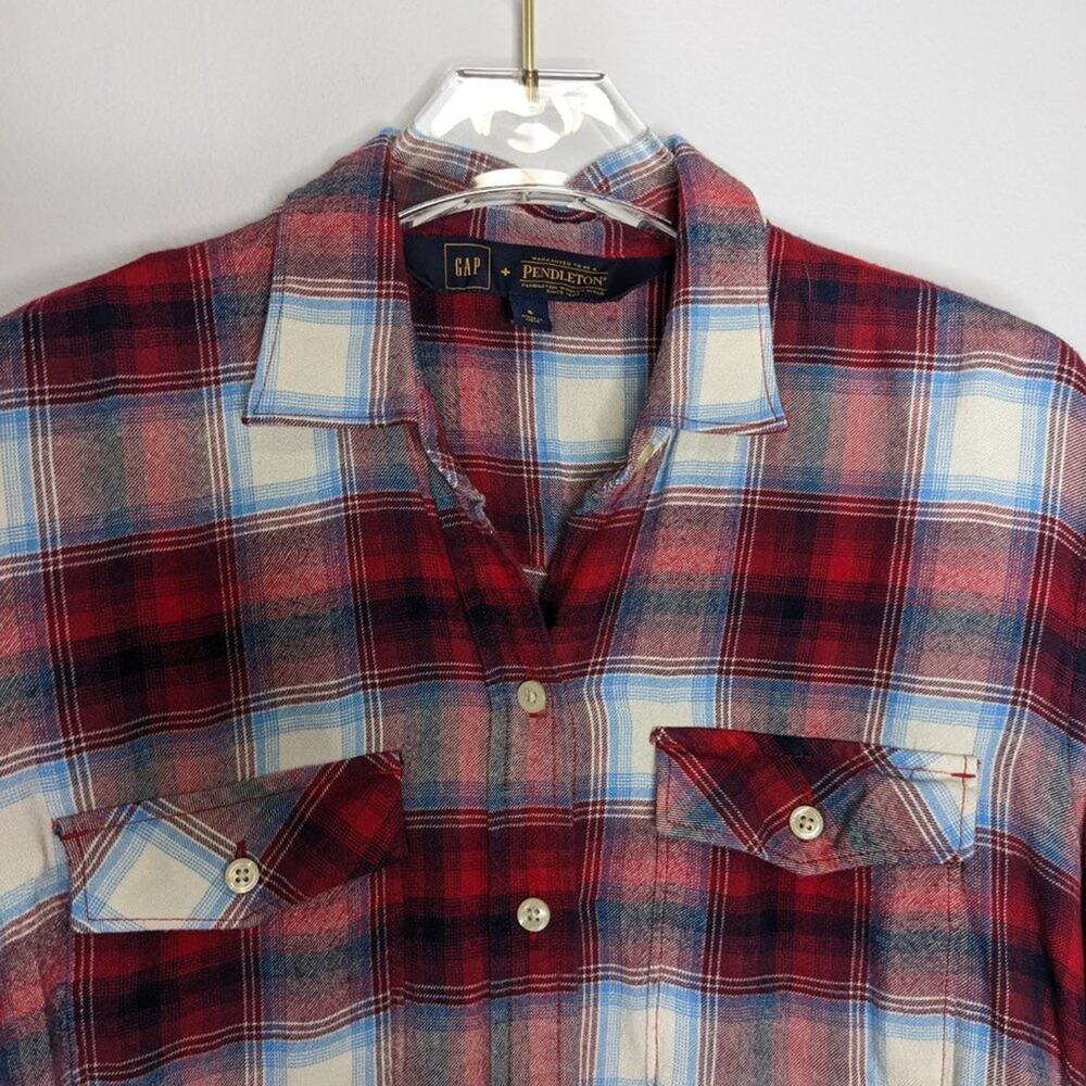 Gap Pendleton Red Gradient Plaid Button Down Shir… - image 6